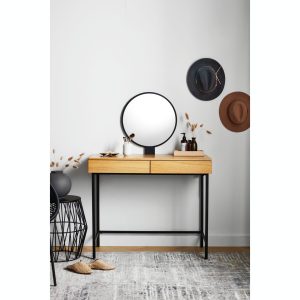 Bộ bàn trang điểm (bàn + kiếng) Studio 3B gỗ sồi mỹ và veneer sồi